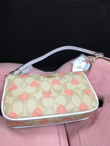 Coach Nolita 19 Shoulder bag in signature canvas with heart print CQ144 - Picture 4 of 7