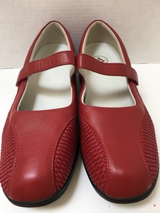 red leather mary janes