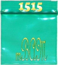 100 PACK GREEN 1515 Apple Zip Baggies 1.5x1.5" Mini Bags