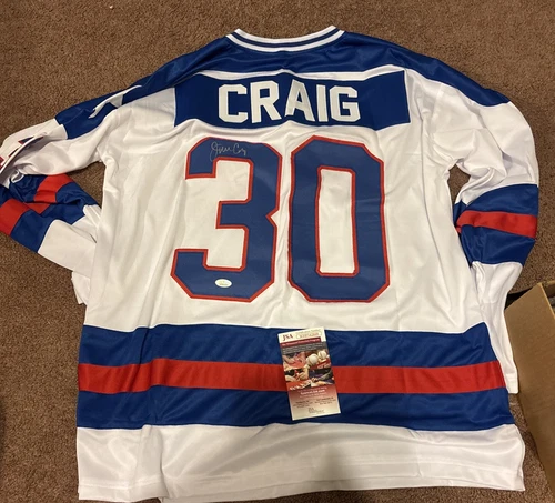 JIM CRAIG 1980 USA Olympic Hockey Team SIGNED Hockey Jersey  - Size Xl