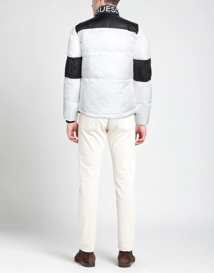 RRP €200 GUESS Puffer Jacket Size XL White Colour Block High Neck  - Image 2 of 4