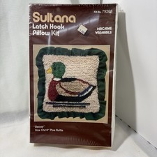 New Sealed Sultana Latch Hook Pillow Kit Mallard 12 X 12 NIB 79268 Hook