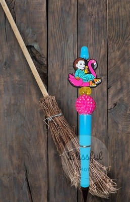 Spooky Beaded Pen M Myers On Float Unique Funny Gift For Halloween & Summer