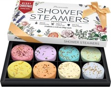 Shower Steamers Aromatherapy Birthday Gifts for Women - 8 Pack Cream White