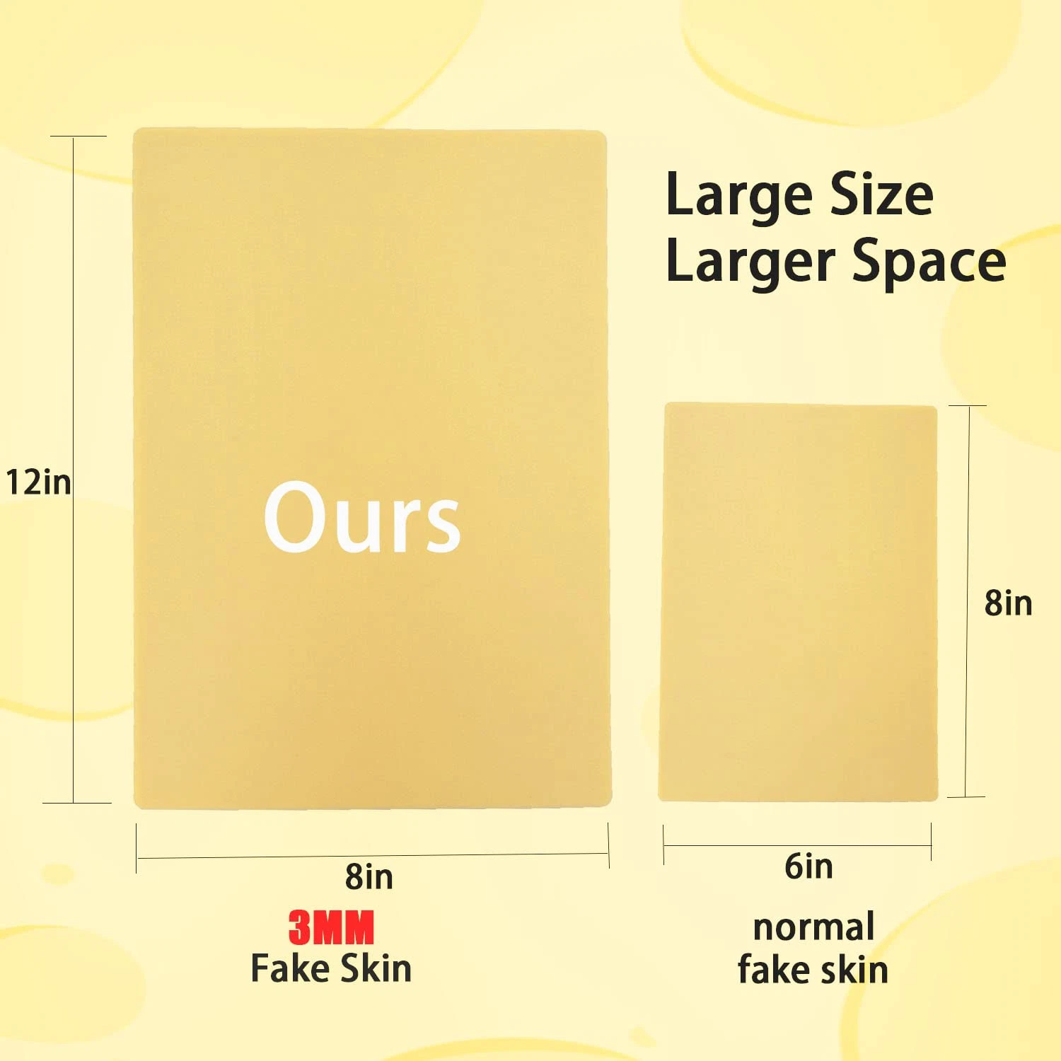 3 Pcs 3mm Thick Tattoo Practice Skin 12x8" Silicone Fake Skin for Artists - product detail image 4