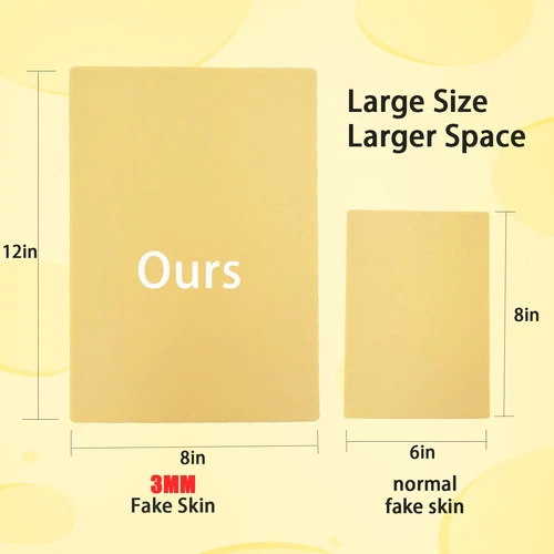 3 Pcs 3mm Thick Tattoo Practice Skin 12x8" Silicone Fake Skin for Artists image 4