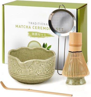 5Pcs Matcha Whisk Set, 18OZ Bowl With Spout, Japanese Ceremony Matcha Whisks ...