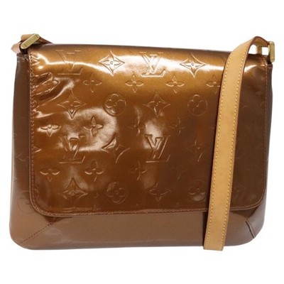 LOUIS VUITTON Monogram Vernis Thompson Street Bag Bronze M91124 LV Auth bs28807