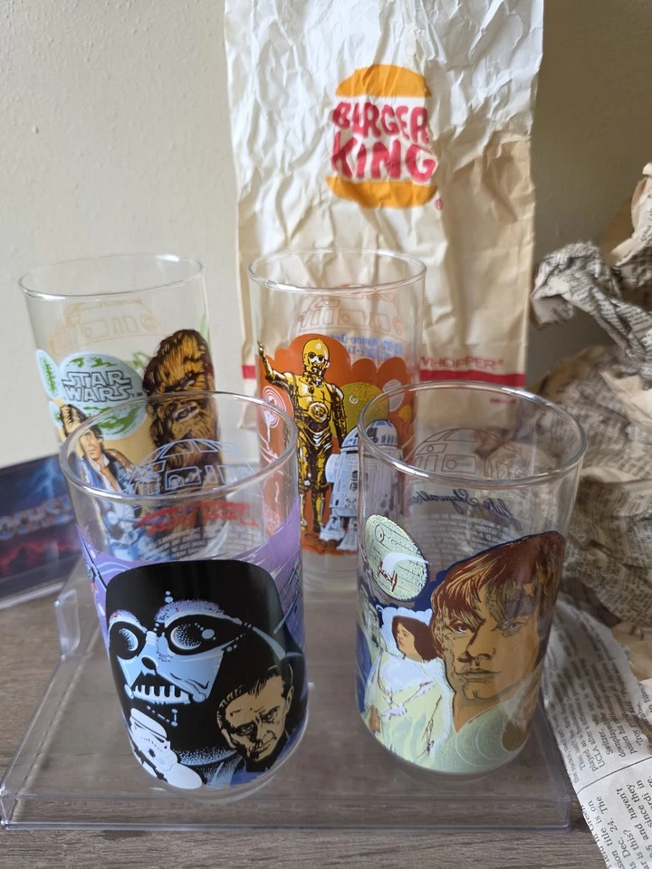 Burger King 1977 Star Wars Set of 4 Glasses Original Bag Coca Cola Vintage 1977 - Image 2 of 4
