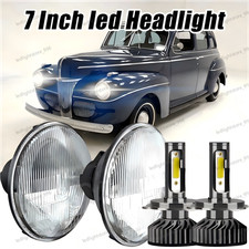 For Ford Deluxe 1939 1940 1941 1942-1951 7 Inch Round Led Headlights Pair