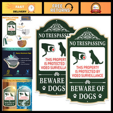 2 Pack No Trespassing Dog Warning Sign - 12 x 8 Rust-Free Aluminum, Weatherpro