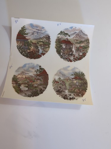 Vintage Ceramic Decals Transfers Waterslides Roses Flowers Asian Scenes - Bild 8 von 19