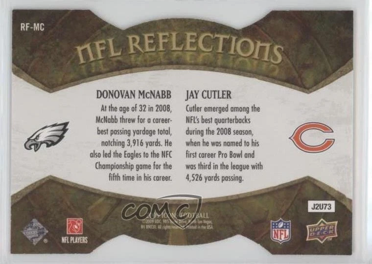 2009 Upper Deck Icons NFL Reflections Die-Cut /40 Jay Cutler Donovan McNabb - Image 2 of 2