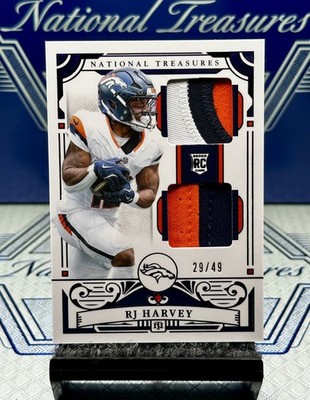 2025 National Treasures RJ Harvey Purple Holo Rookie Dual-Patches RC,SSP/49  