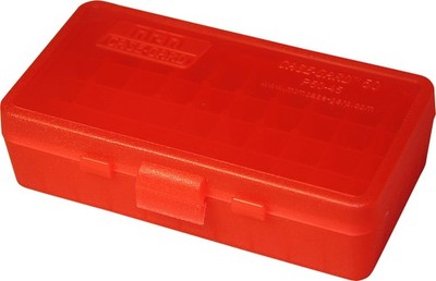 Ammo Box 50 Round Flip-Top | Fits 40/10mm & 45 ACP | Made of Polypropylene |