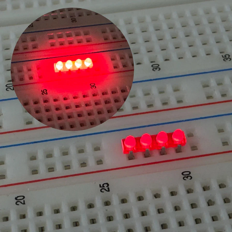 G28532E ~° (Pkg 4) HP HLMP-6664 Miniature 4 LED Bargraph - Image 3 of 3