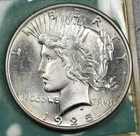 1925-P Peace Dollar Flashy Unc  in Old Flip See Notes #6EMU