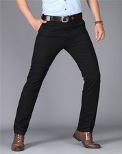 Stretch Chino Slim Fit Mens Relaxed Casual Cotton Dress Skinny Pants Size 29-40