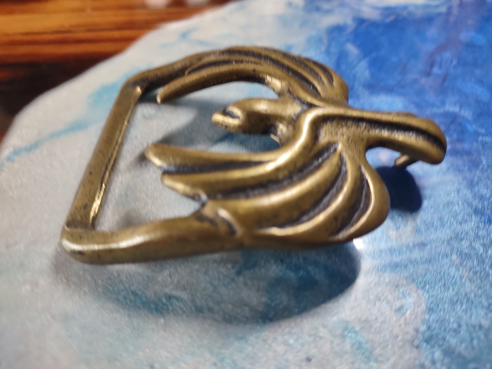 Phoenix Belt Buckle Trinity Solid Brass Eagle  70s - image 4