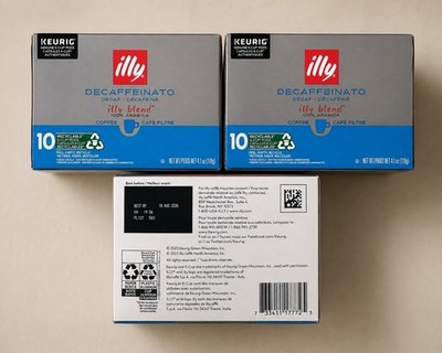Illy Coffee K Cups Pods Keurig Machines Decaffeinato Decaf 30 Count Pack of 3