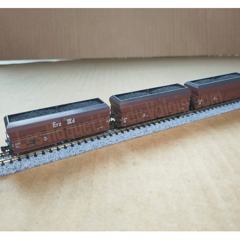 Wagons trémie Fad-50 Minitrix 18269 train miniature DB fret charbon échelle N