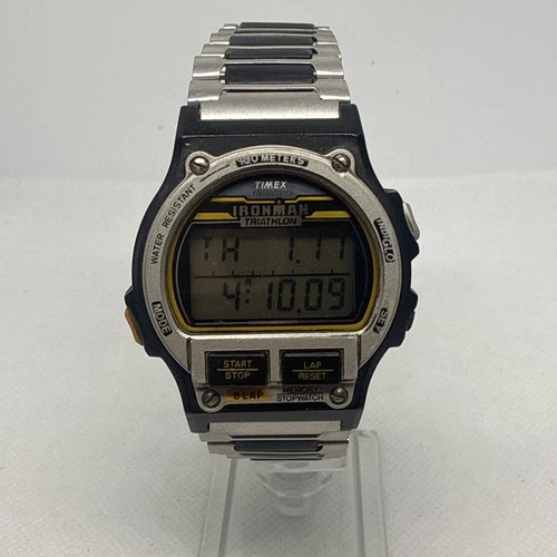 Vintage 1995 Timex Ironman 8 Lap Digital Alarm/Chronograph Men's Watch 38mm