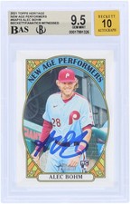 Alec Bohm Phillies Signed 2021 Topps Heritage #NAP-15 BAS 9.5/10 Rookie Card