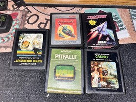 ATARI 2600 Console Woody Bundle - TESTED & WORKING -2 Joysticks 4Paddles 5Games