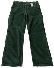 NWT Levis 568-36x34 Green Corduroy Workwear Loose Straight Carpenter Pants-36x34