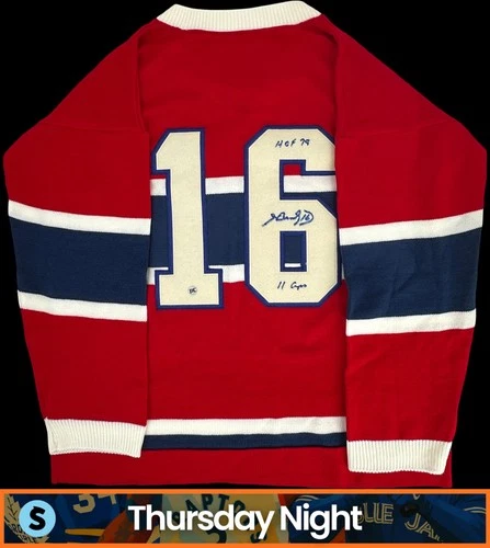 HENRI RICHARD SIGNED AUTO CANADIENS HOCKEY JERSEY JUST-IN-CASE COA