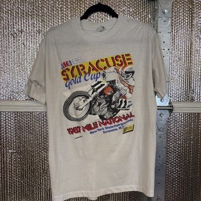 Single Stitch T-shirt 1987 AMA Syracuse Gold Cup Mile National Motorcycle Large