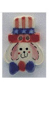 Mill Hill Ceramic Buttons 86127 Uncle Sam Bunny