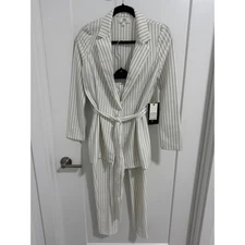 HAVE Los Angeles Pinstripe Blazer Pants Set Women's Size S Suit Separates