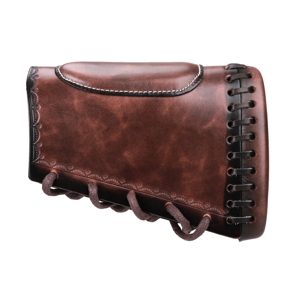 TOURBON Leather Rifle Cheek Rest w/Side Pouch Shotgun Recoil Pad ...