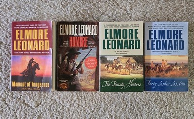 ELMORE LEONARD - LOT OF 4 WESTERN PAPERBACK BOOKS