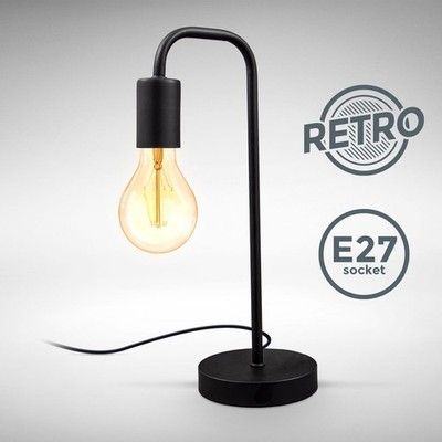 Tischlampe Vintage Tischleuchte Retro Dekolicht Wohnraum Flur Edison E27 schwarz
