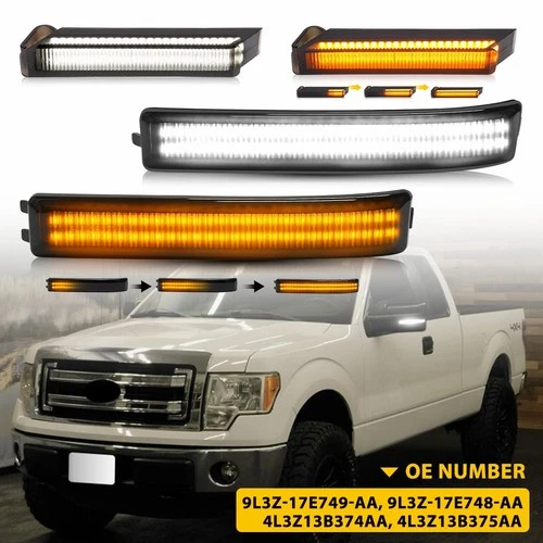 4X Dynamic LED Mirror Side Turn Signal Reflector Lights for 2009-2014 Ford F-150