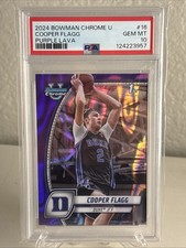 Cooper Flagg PSA 10 2024-25 Bowman University Chrome Purple Lava Duke #16 -1st