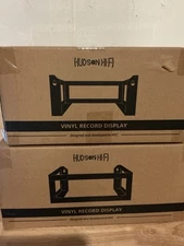 Set Of 3 Black Hudson Hi-Fi Wall Mount Vinyl Record 25-Album Display Holder