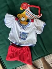 Build A Bear Hockey Outfit W/ Visor Patriotic PJs Red White Blue