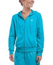 Reebok Women's French Terry Zip-Front Hoodie Blue Size XS MSRP 50