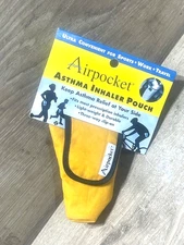 Airpocket Asthma Inhaler Pouch 3 Way Carrying Case Yellow  Lot of 2
