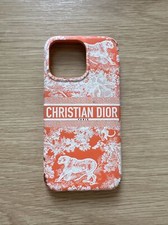 DIOR - Custodia Toile De Jouy arancione per iPhone 13 