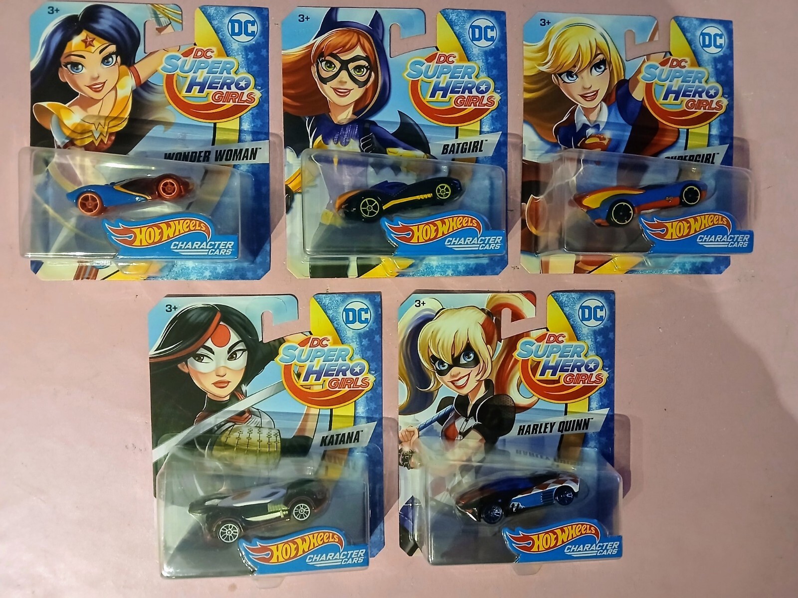 Hot Wheels DC Super Hero Girls Cars Set Of 5