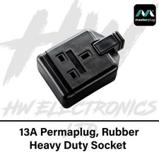 13 Amp Permaplug 1 Gang Rubber Socket 13A Heavy Duty Mains Electrical Masterplug
