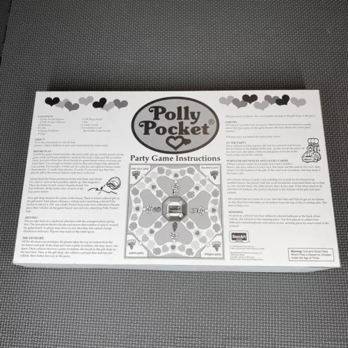 Vintage Polly Pocket Party Board Game Paper Box Insert Instruction Bluebird 1994