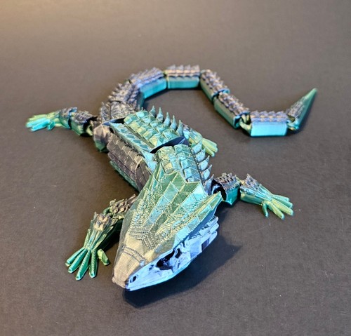 3D Printed Articulating Lizard Dragon Crocodile. Flexible Fidget Toy. Home Decor - Picture 24 of 70