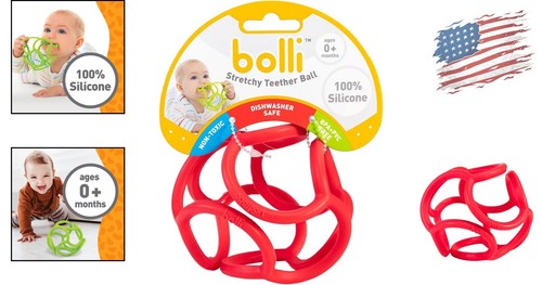 BPA-Free Silicone Sensory Teething Ring & Ball Toy - Engaging for Kids 3 Months+ - Picture 2 of 8