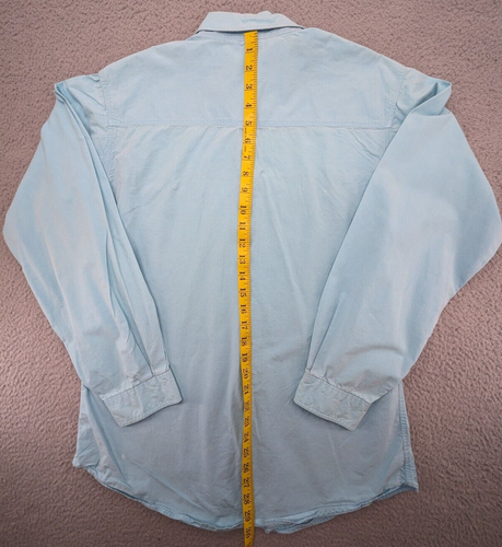 Vintage Patagonia Guide Shirt Men's Medium Blue Snap-Front LS Cotton Lightweight - Picture 8 of 16