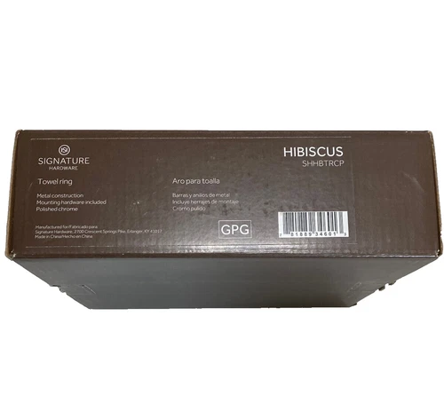 Signature Hardware Hibiscus Towel Ring Holder SHHBTRCP 448343 Chrome - Picture 4 of 5